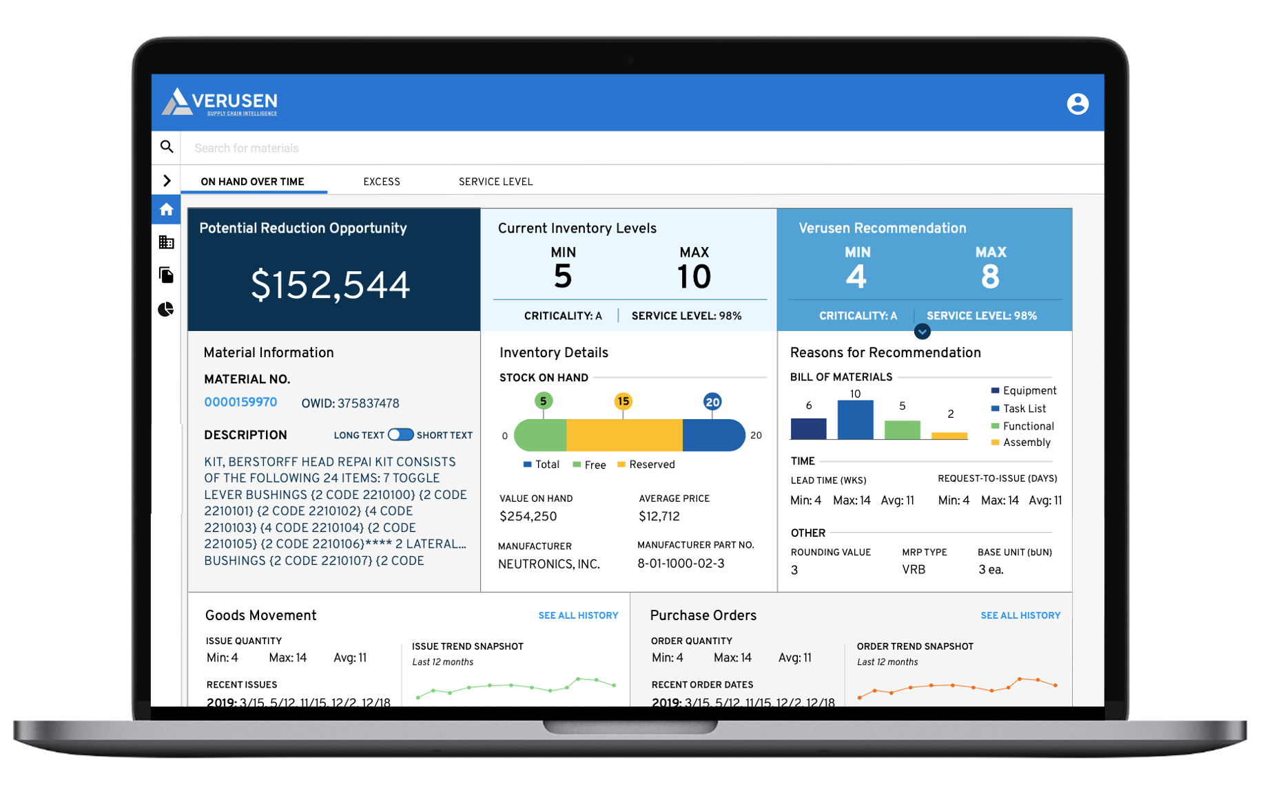 Materials Management with Artificial Intelligence Demo Verusen