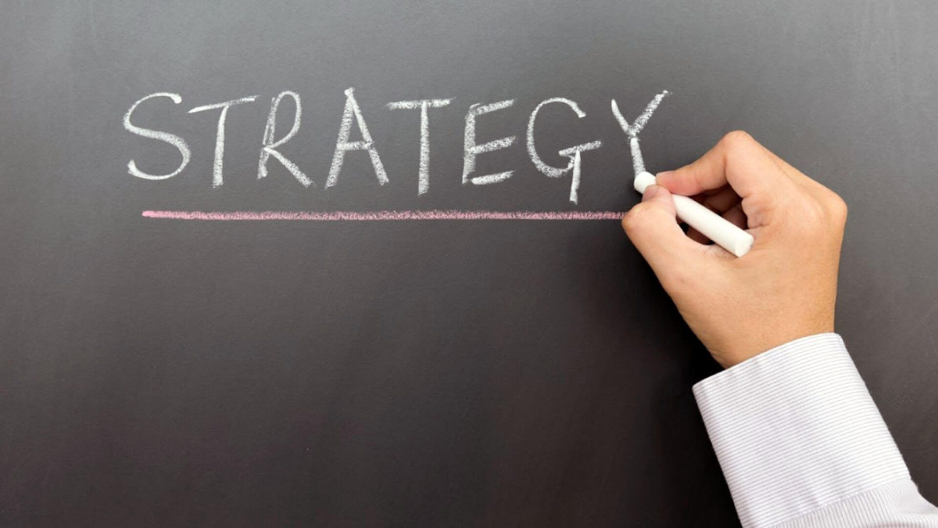 Word strategy written on a board Word strategy written on a board