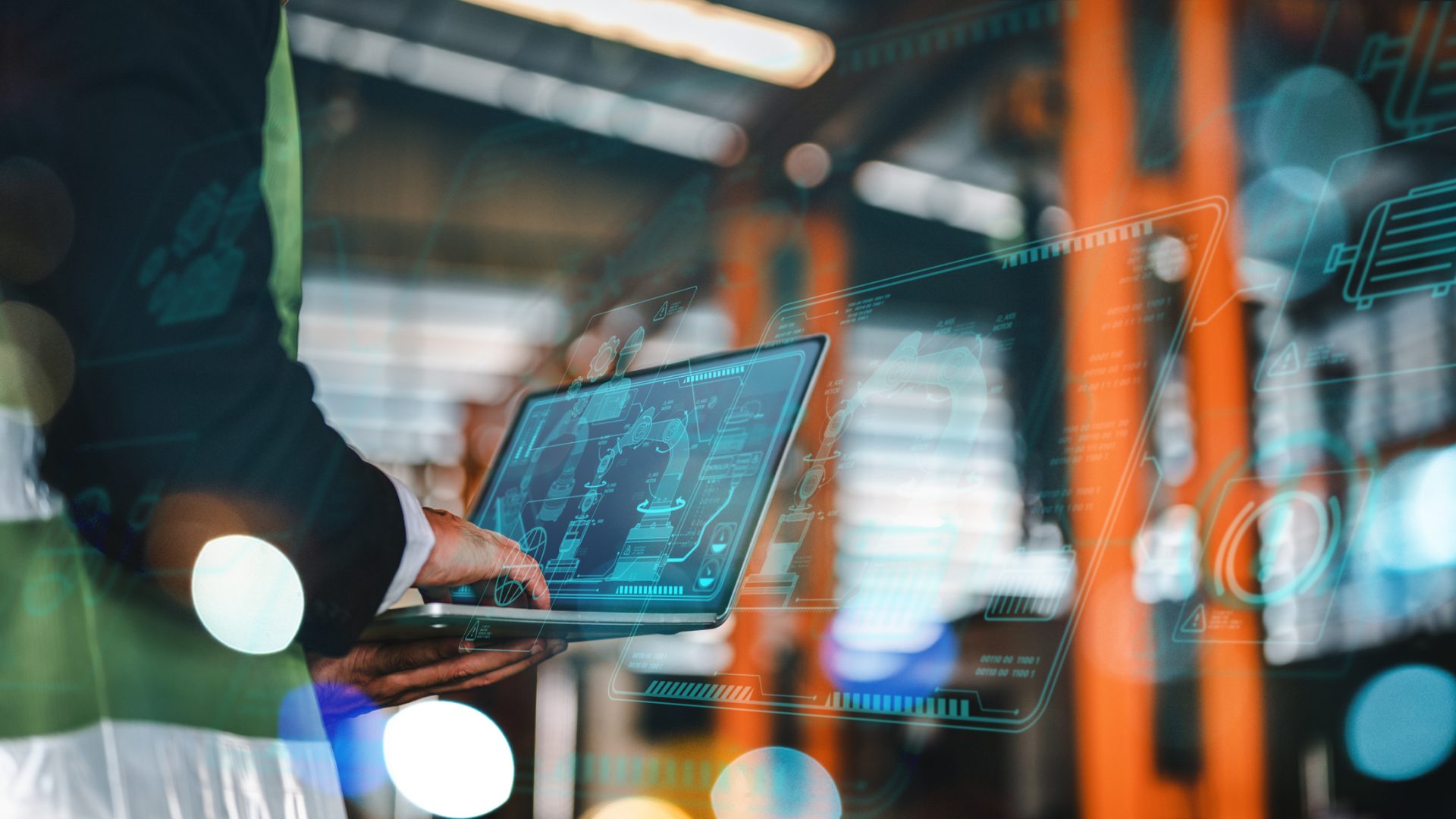 iot, technology, industrial, engineer, screen, control, innovation, manufacture, futuristic. How AI Removes the Need for MRO Data Cleansing in Inventory Management